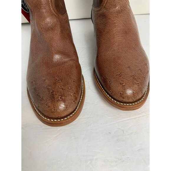 JUSTIN ROPER WESTERN GENUINE VAMP OSTRICH BOOTS SZ 11D NEW - Picture 2 of 9